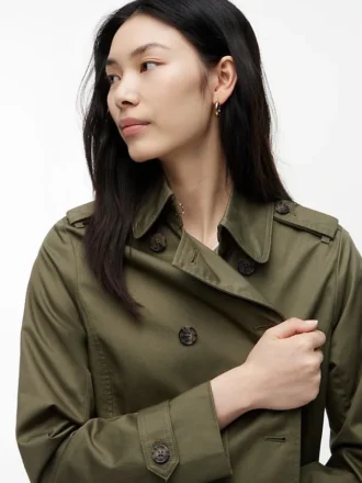 Trenchcoat med dobbeltspent belte