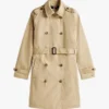 Trenchcoat med dobbeltspent belte