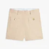 Twill-shorts med lommer og gullknapper