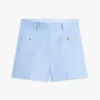 Twill-shorts med lommer og gullknapper