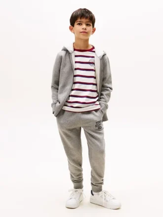 Varsity-joggebukse i børstet fleece for barn