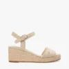 Vevd espadrille-sandale med kilehæl