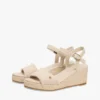 Vevd espadrille-sandale med kilehæl