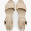 Vevd espadrille-sandale med kilehæl