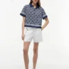 Voile-skjorte med monogram i skrift over hele