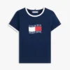 Wavy Flag Logo Ringer T-skjorte for barn
